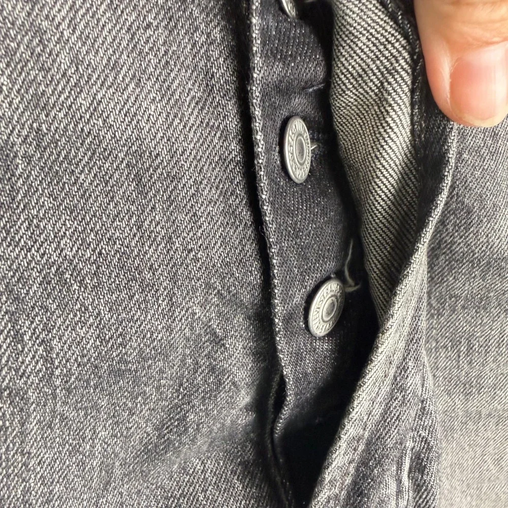 Levi's 501 Premium Faded Black Button Fly Straight Jeans 34x30 Vintage Inspired